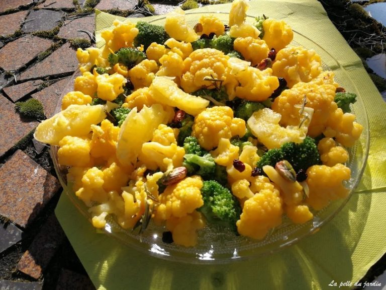 Salade chou-fleur, brocolis à l'huile d'orange - La Pelle du Jardin