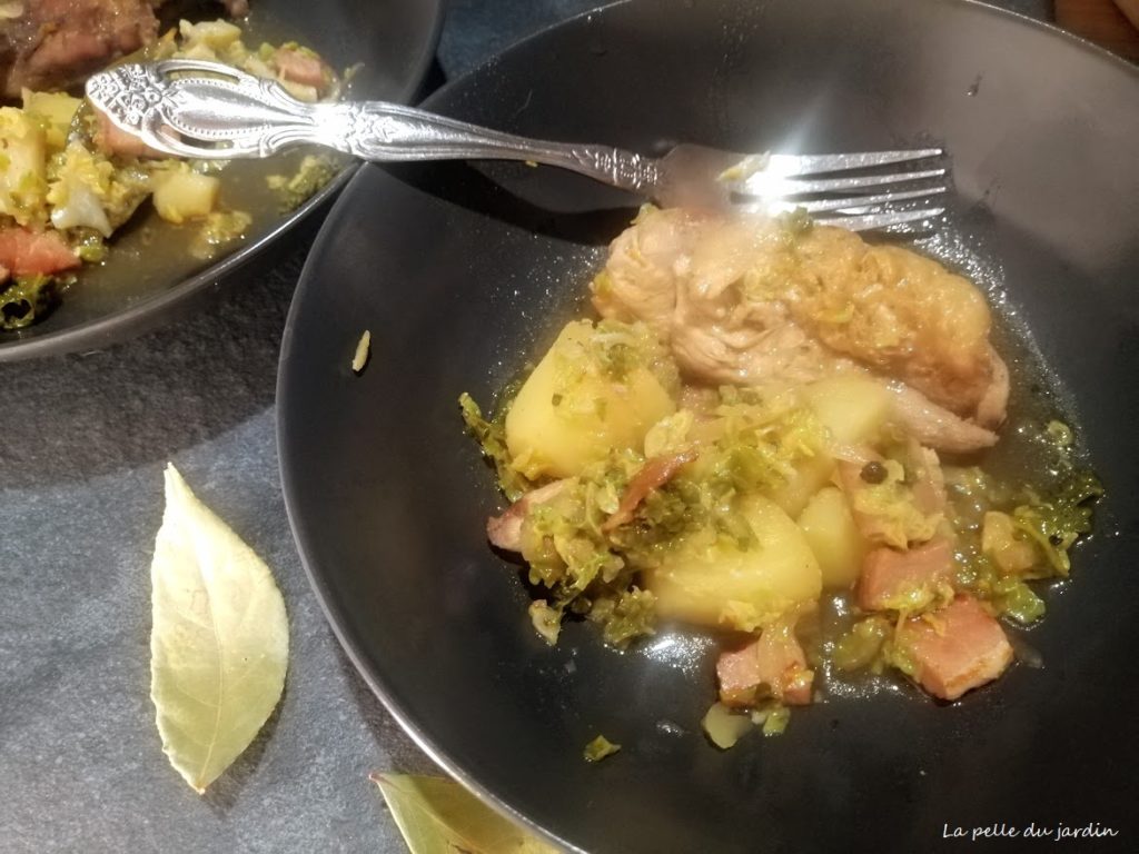 Cocotte de faisan au chou et au lard - La Pelle du Jardin